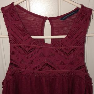 Embroidered burgundy blouse